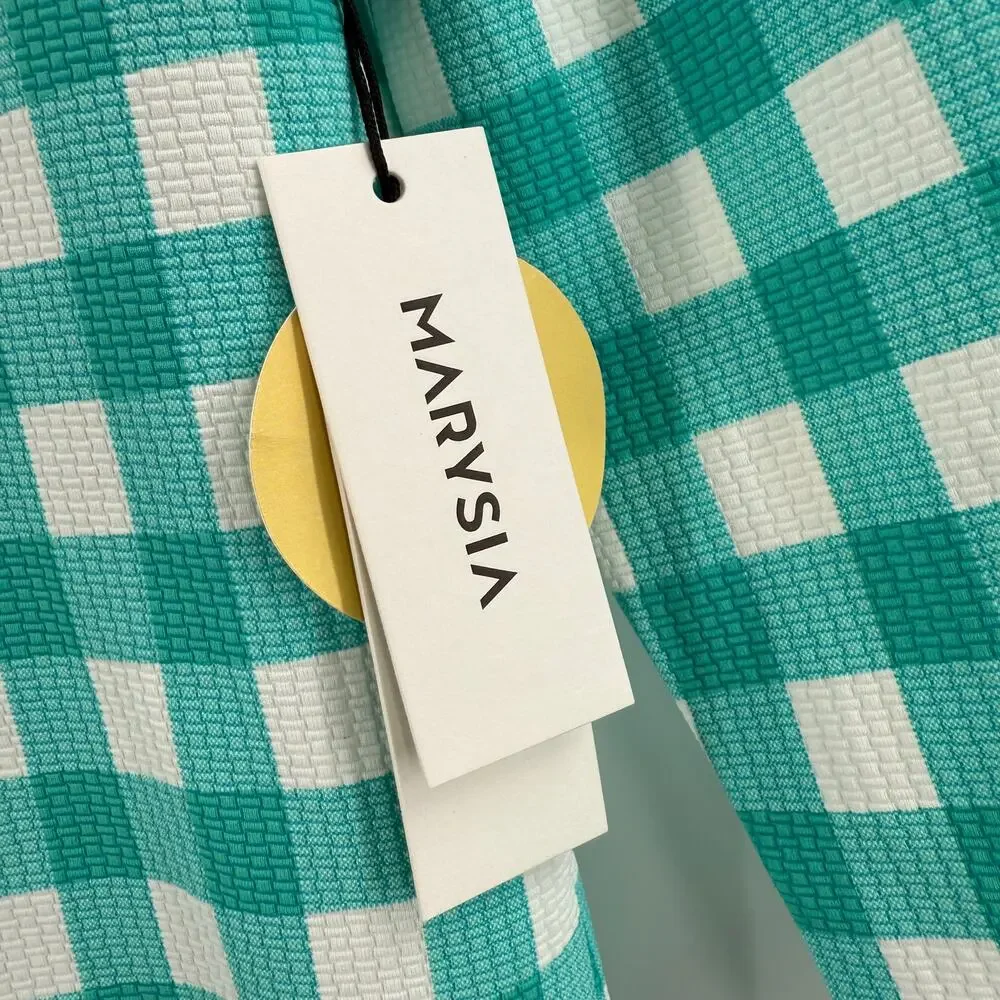 MARYSIA SWIM Bumby x Maisonette Rashguard Girls SZ 8 Check Shirt Top Gingham NWT